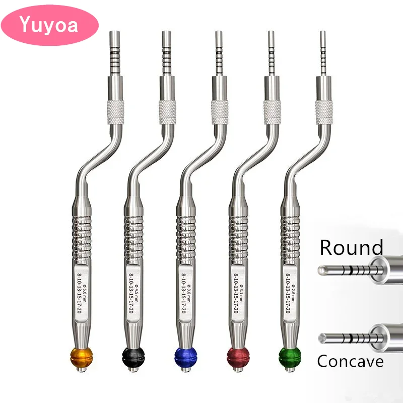 

Upscale 5pcs Sinus Lift Osteotomes Kit with Sterilization Box Concave Round Tips Dental Implant Instruments Dentist Tools