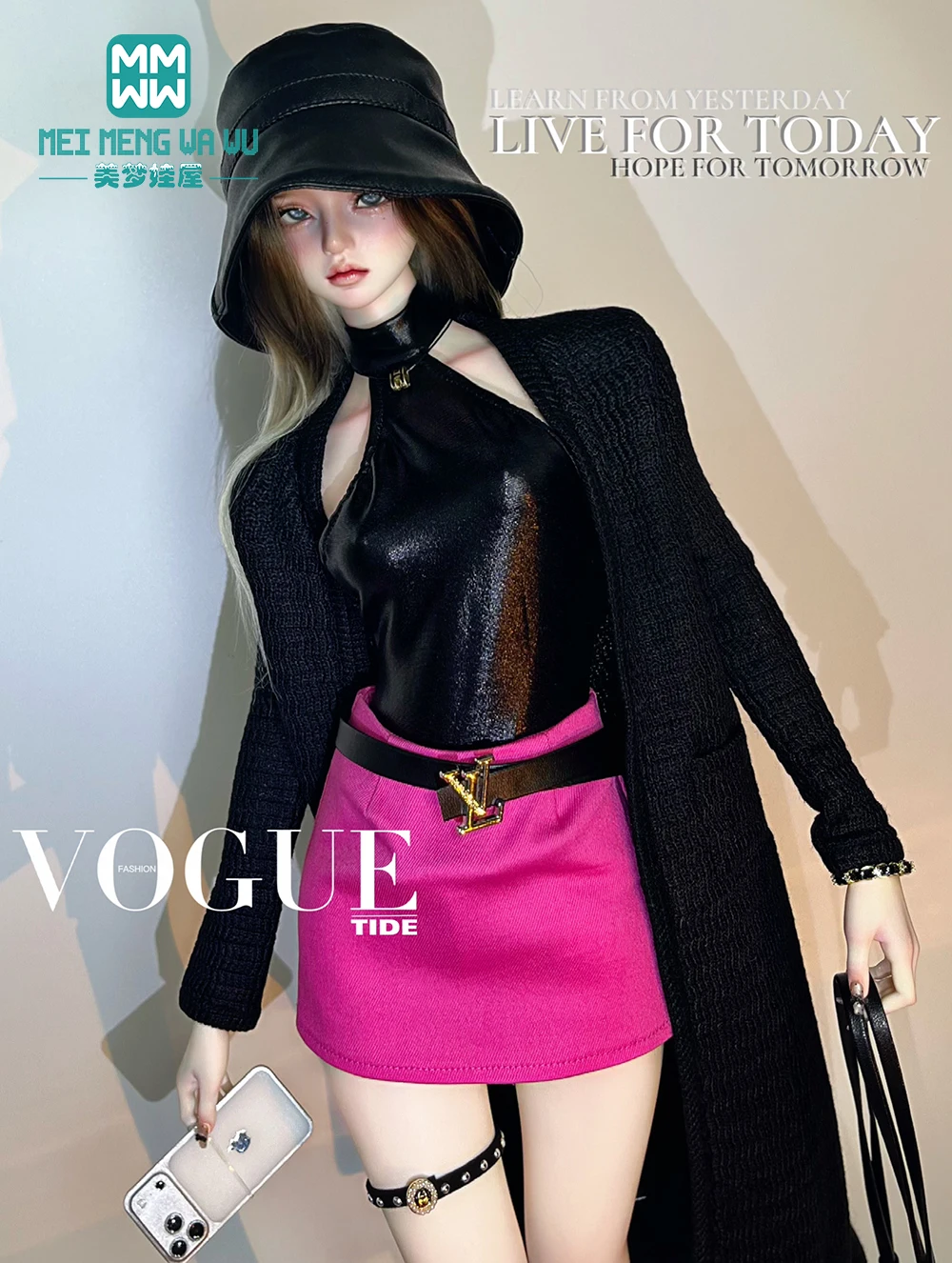 58-63 cm 1/3 BJD Pop Kleding Speelgoed Kogelgewricht Pop Modieuze lange vest Cadeau voor Meisjes