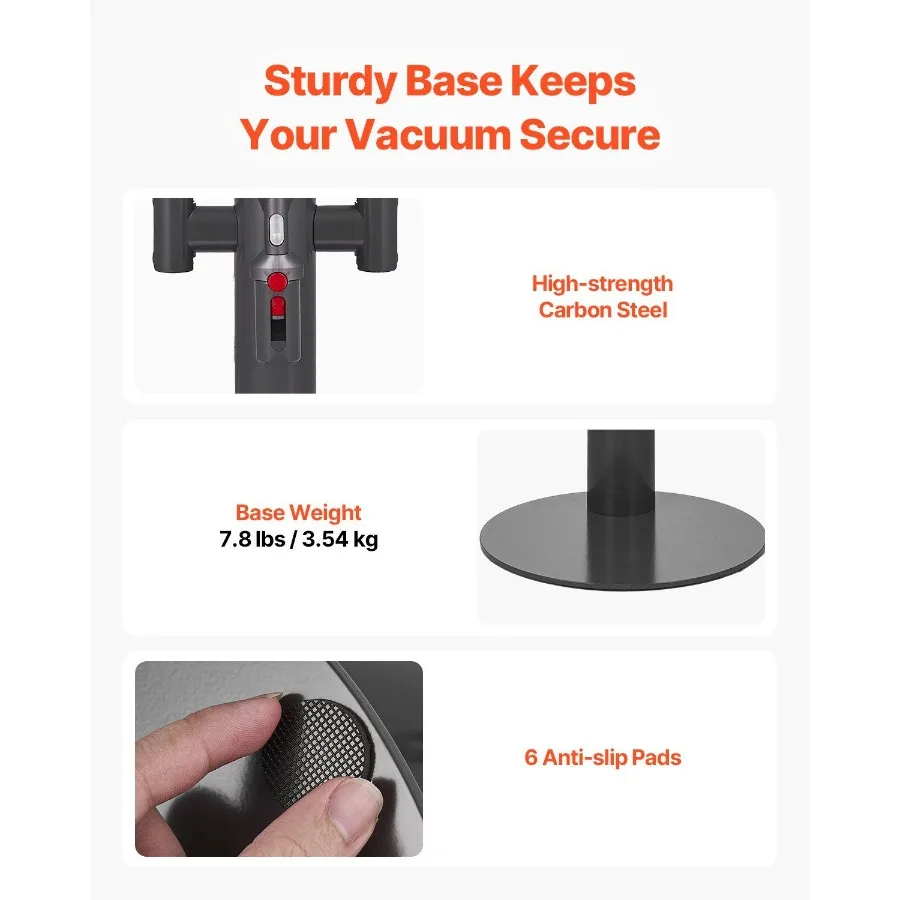 Soporte de vacío para Dyson MultiModels Soporte de almacenamiento estable con 3 clips