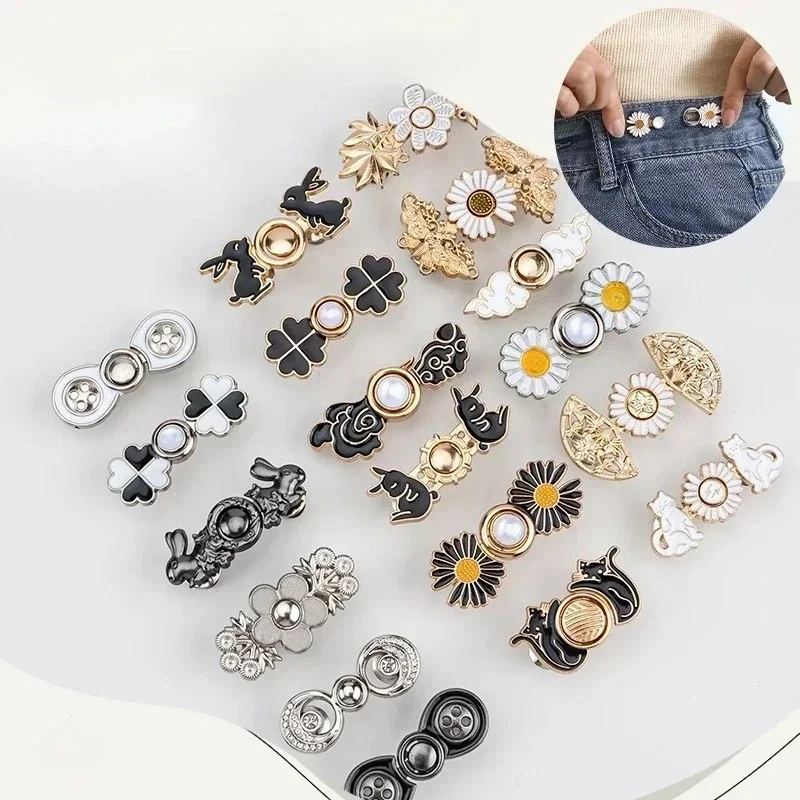 Kleding Taille Sluiting Knop Jeans Ornamenten Verwijderbaar Draai taille Knop DIY Verstelbare afneembare tailleclips voor dames