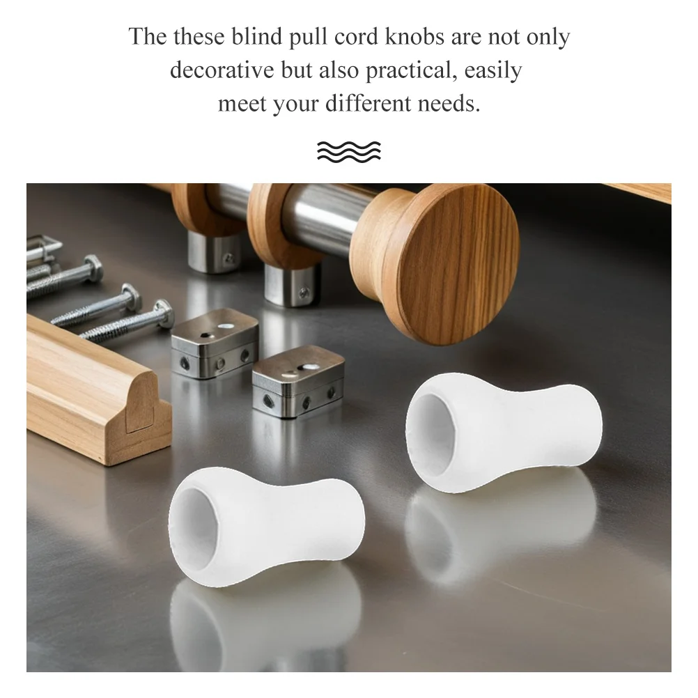 20 قطعة من البلاستيك الأبيض أعمى سحب المقابض استبدال ستائر النوافذ الحبل ينتهي حامل ل ظلال الأسطوانة ستائر الألومنيوم الرومانية الحبل