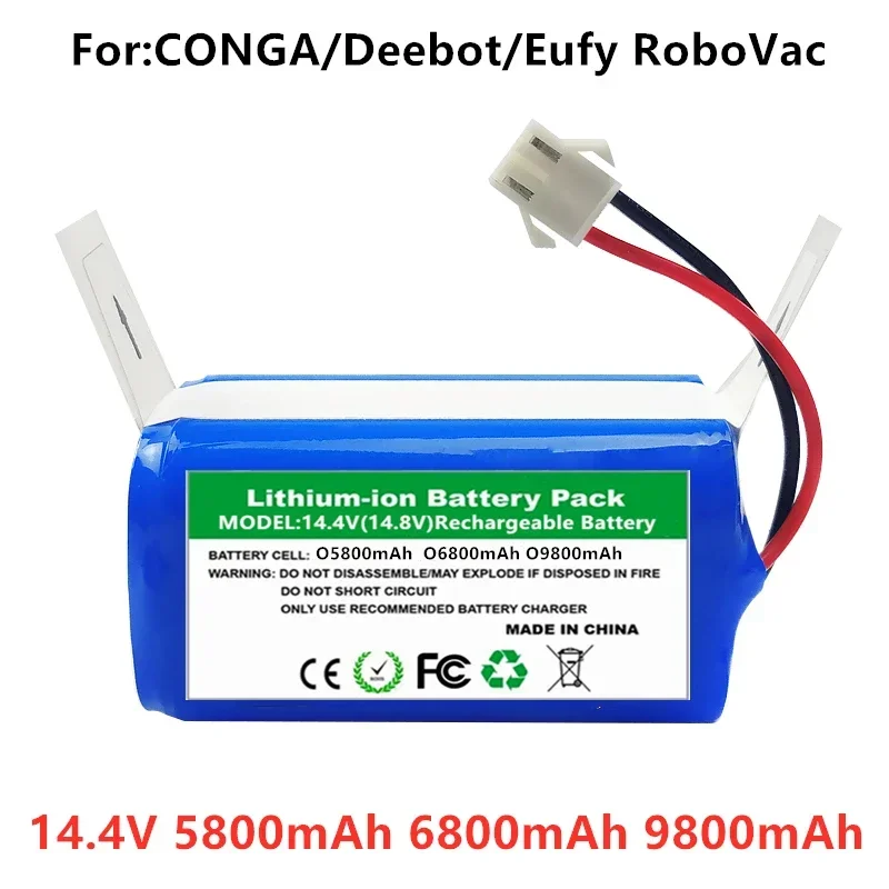 

2024 NEW Li-ion Battery 14.4V 5800mAh for Conga Excellence 990 Ecovacs Deebot N79 N79S DN622, Eufy Robovac 11 11S 12 15C 15S 35C