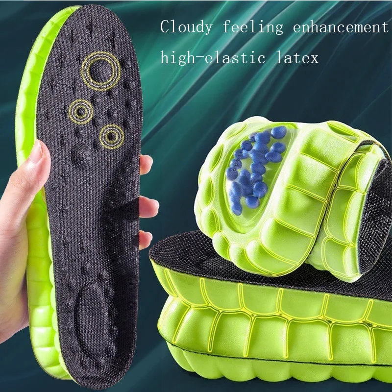 

1Pair PU Air Cushion Sole 4D Cloud Sport Insoles for Shoes Soft Shock Absorption Deodorant Breathable Running Insoles XDr01