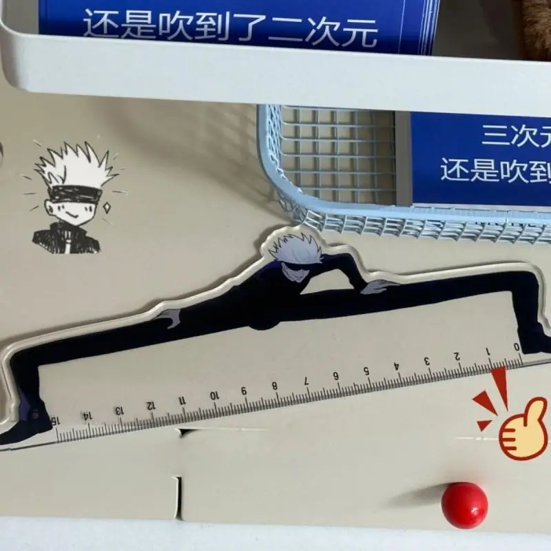 Règle droite transparente pour étudiant, Jujutsu Kaimmense, Gojo et Geto, Anime japonais, fournitures de bureau environnantes, cadeau, 15cm