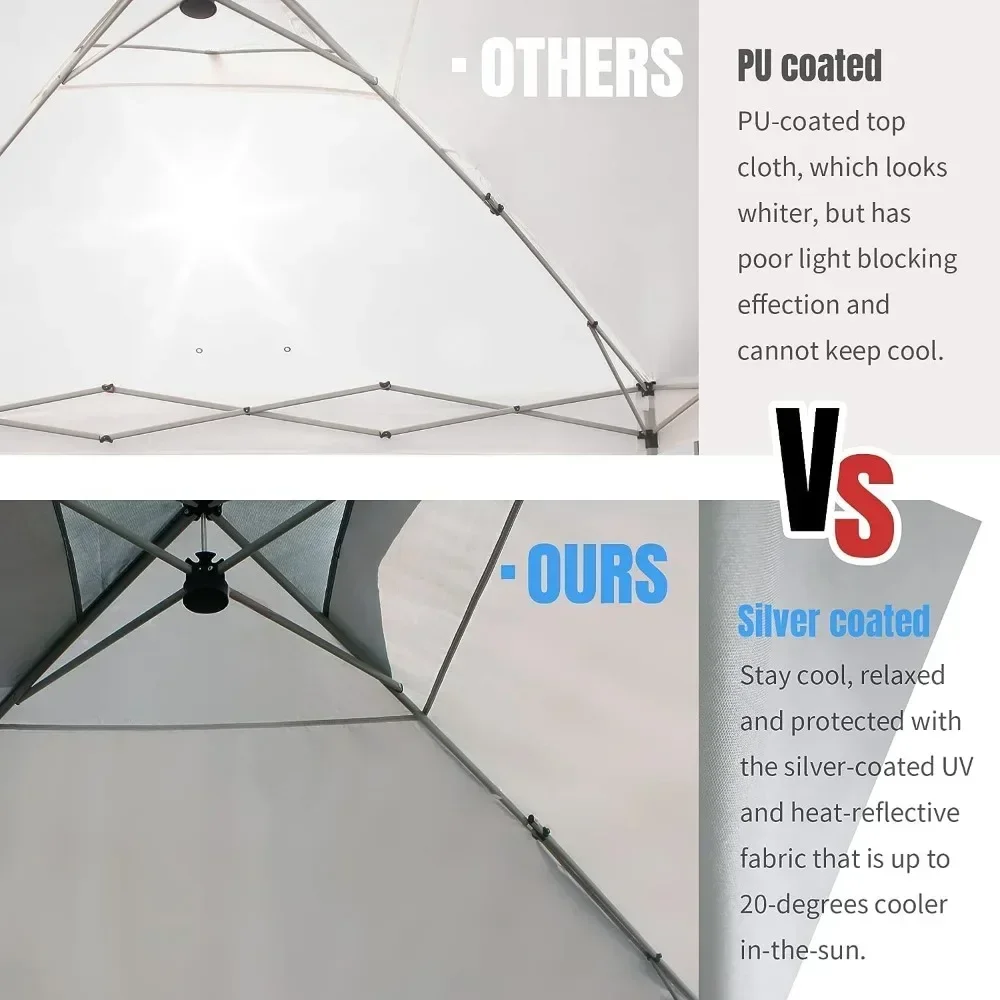 Gazebo 10x10 Pop Up, Patented Center Lock One Push Tent, Newly Designed Storage Bag Canopy