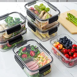 Portable Lunch Box for Kids School Microwave Transparent Bento Box with Compartments Salad Fruit Food Sealed Jar Container Box