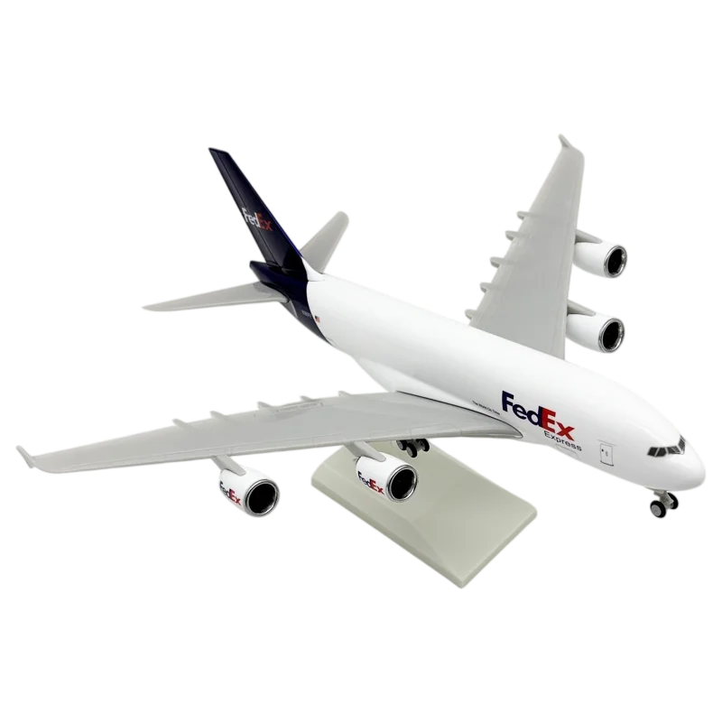 Airbus A380 FedEx 1/200 Scale Resin 31cm, Airplane Model, Toy, Adult Gift, Miniature Items, Aviation, for Children, Airport