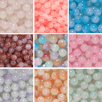 50pcs 8/10mm Double Color Jelly Result Round Glass Beads Loose Spacer Beads Pattern for Jewelry Making DIY Bracelet Necklace