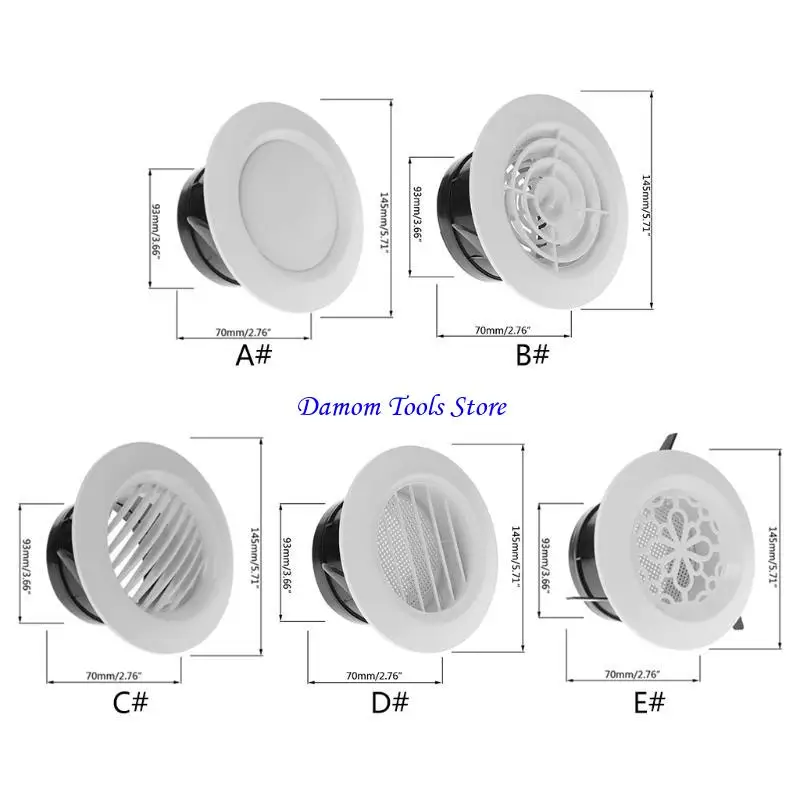 57BE Air Vent Extract for Valve Grille Round Diffuser Ducting Ducting Cover 100mm