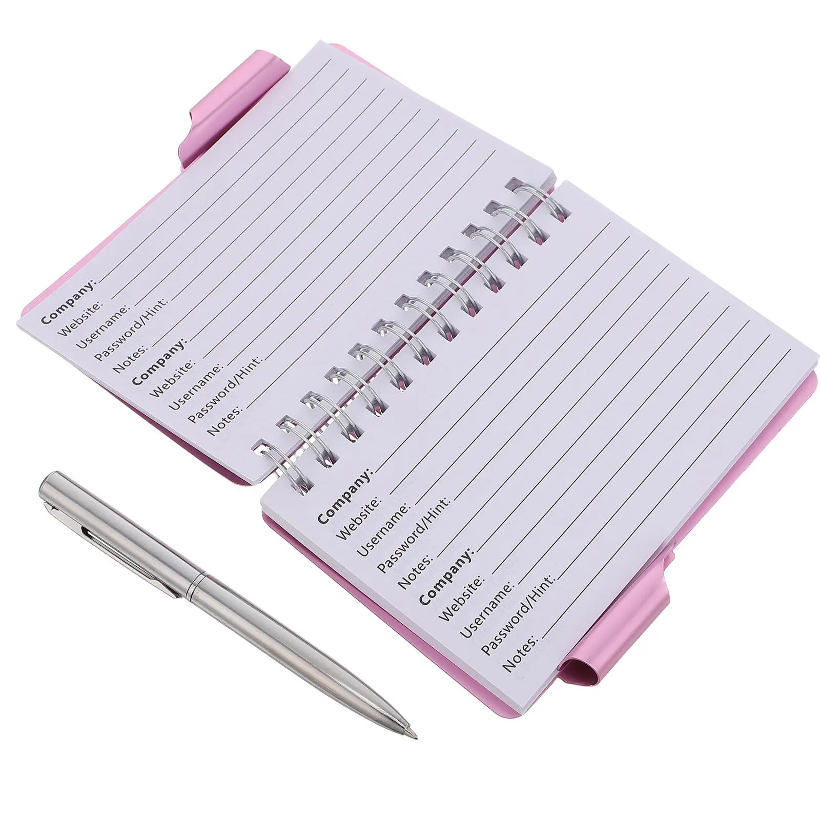 Password Keeper Book Aluminum Cover Spiral Binding Secure Login Organizer for Websites Username Notes 4.5x3.5x0.6 Portable