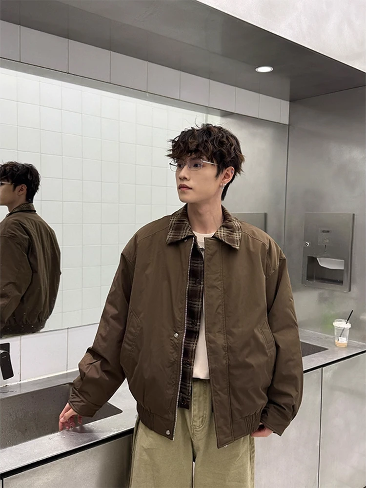 

Мужская зимняя модная брендовая куртка из хлопка в американском стиле ретро Haome, высококачественное теплое синтетическое волокно на молнии