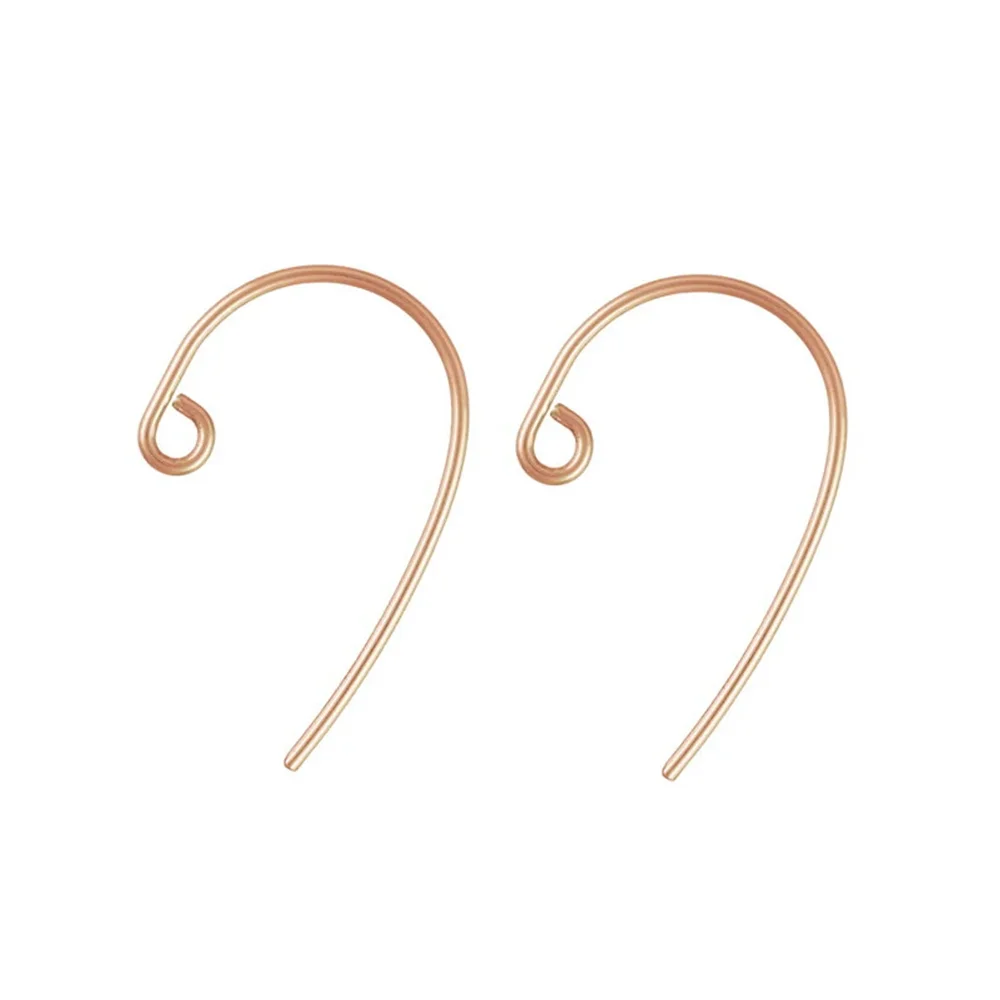 2 Pairs 14K Rose Gold Filled Bass Clef Earring Wires 0.76mm with Open Jump Ring