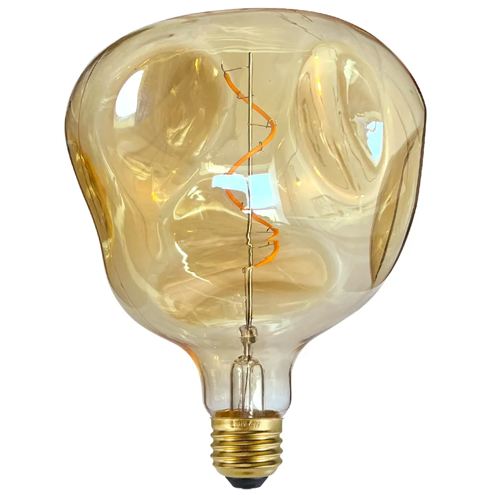 TIANFAN Edison Led Bulb Special Shaped Alien G125 4W Dimmable 220-240V E27 Decorative Light Bulb Amber Super Warm