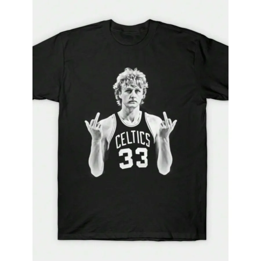 【Recién llegado】Camiseta Larry Bird Celtics 33 para hombre, camisetas informales de algodón de manga corta para fanáticos del baloncesto