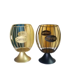 Coffee Pod Holder For Nespresso/Dolce Gusto/K-Cup Capsule Storage Basket Iron Art Hollowed Basket Vintage Coffee Holder