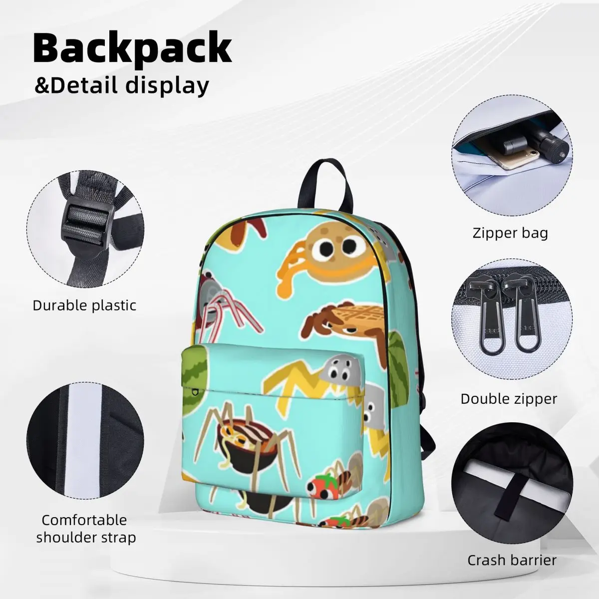 Bugsnax Bug Pack Fan Art Kinda Bug Backpacks Large Capacity Book bag Shoulder Bag Travel Rucksack Fashion Children School Bag