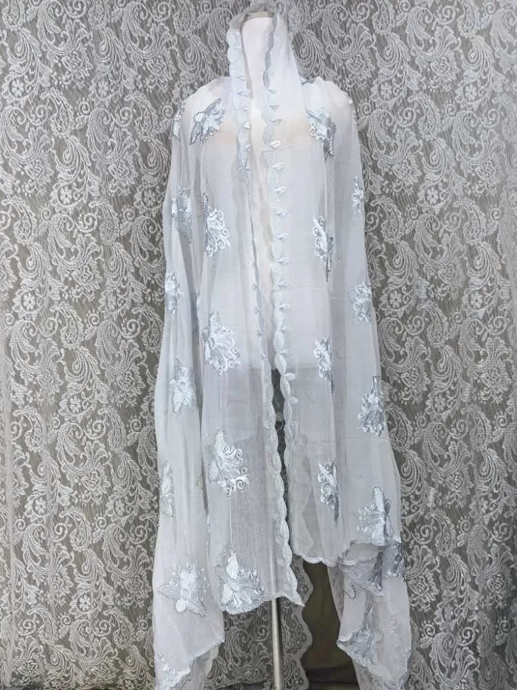 Schal Muslimische Afrikanische Tücher Chiffon Gute Qualität 2026 Neueste Afrikanische Muslimische Islamische Hijab Dubai Stickerei Schal Kashkha Dubai – Detail 23