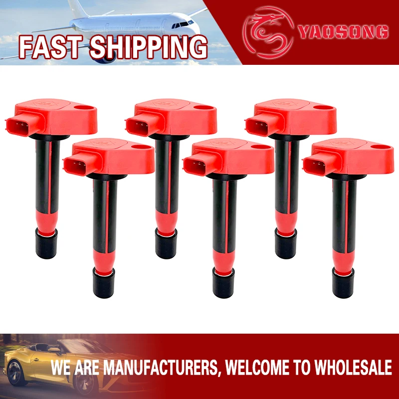 

6 IGNITION COIL for HONDA ACCORD 3.0 ODYSSEY Pilot Ridgeline Acura CL RL TL TI EI MDX Saturn Vue J​30A1 J30A3 J30A4 J35A5 J35A8