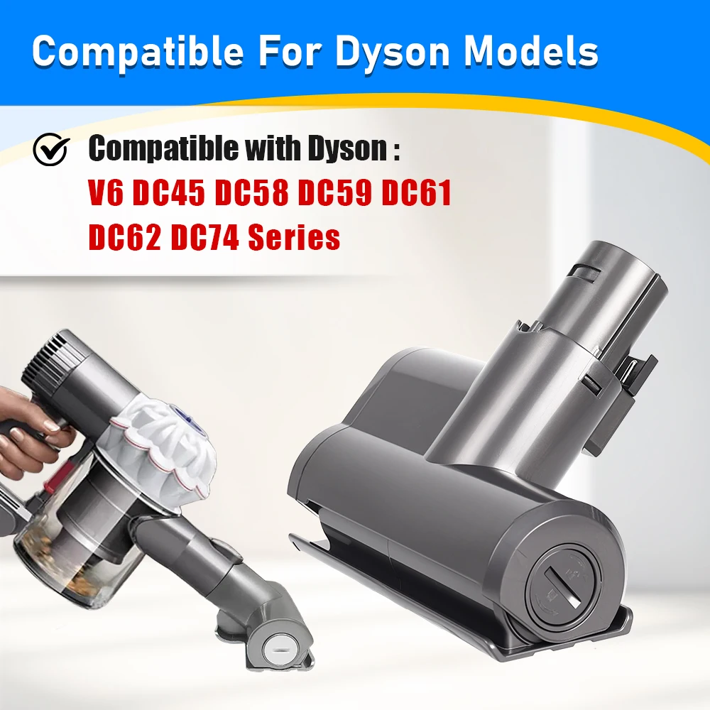 Mini Motorized Electric Brush Head For Dyson V6 DC45 DC58 DC59 DC61 DC62 DC74 Vacuum Cleaner Mattress Mite Removal Suction Head