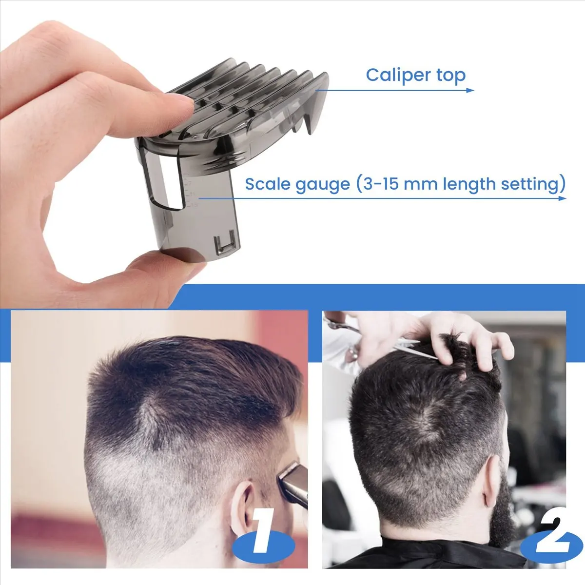 A904Z~3-15Mm Hair Clipper Comb for QC5510 QC5530 QC5550 QC5560 QC5570 QC5580 Clipper Hair Shaver Replacement Accessories