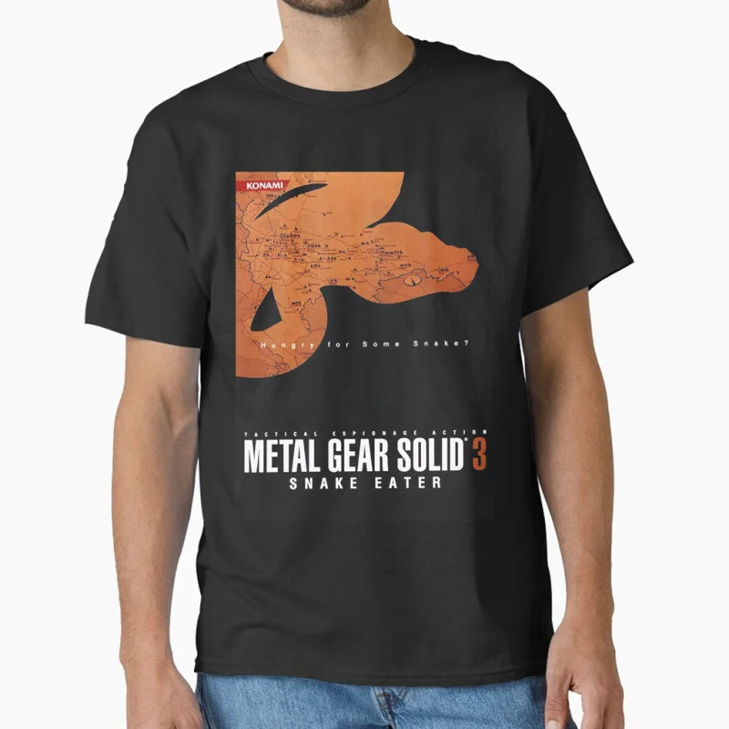 

80s Vintage video game Metal Gear Solid big boss snake cyborg ninja MGS Kojima gift T shirt for men Large size Tops S-6XL