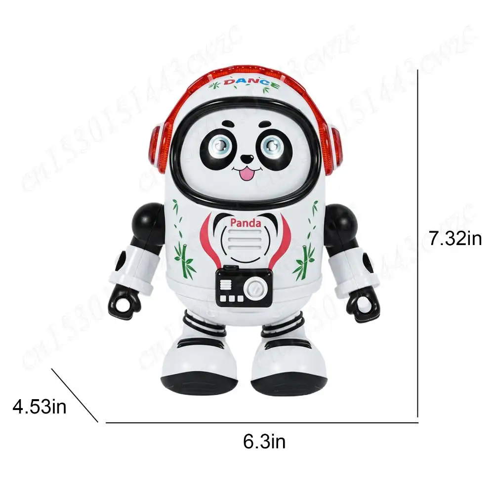 전기 워킹 댄싱 로봇 재미있는 인터랙티브 장난감 음악 재생 소리 및 빛 팬더 댄싱 로봇 유아용 남아 및 여아용