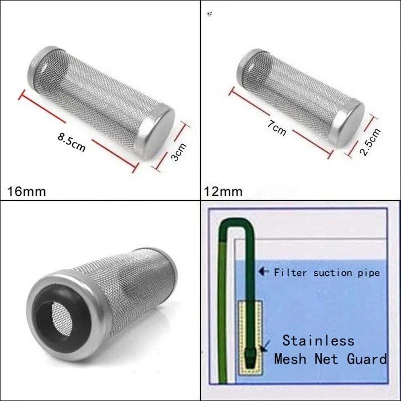 s Aquarium Filter Stainless Steel Inlet Protective Net Cover Small Shrimp Fish Protection Mesh Accessories Water Akvarium