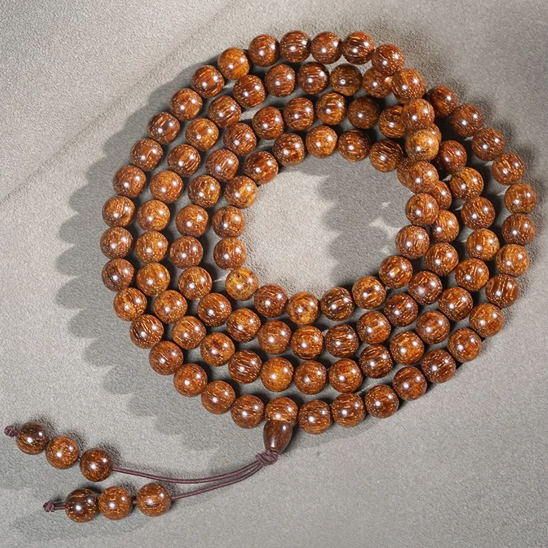 

108 Beads Papua Agarwood Dragon Scale Pattern Bracelet Buddhist Prayer Beads Multi Wrap Hand Jewelry Gifts