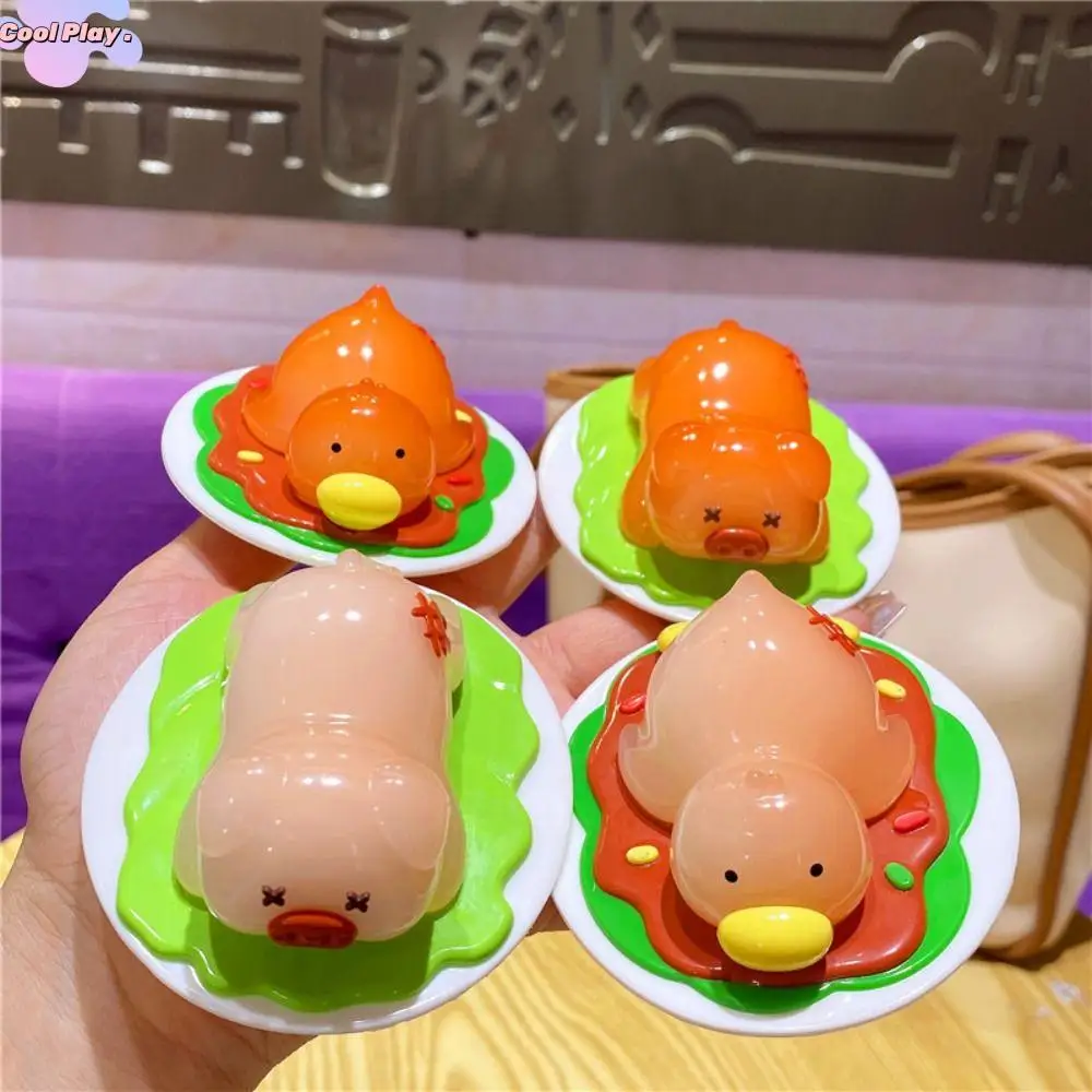 

PVC Uv Color Change Ornament Handicraft Model Roast Duck Decoration Pig Statue Color Changing Duck Figurine Kids Birthday Gift
