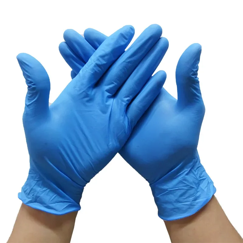 100pcs Black Gloves Disposable Latex Free Powder-Free Exam Glove Size Small Medium Large X-Large Nitrile Vinyl Synthetic Hand