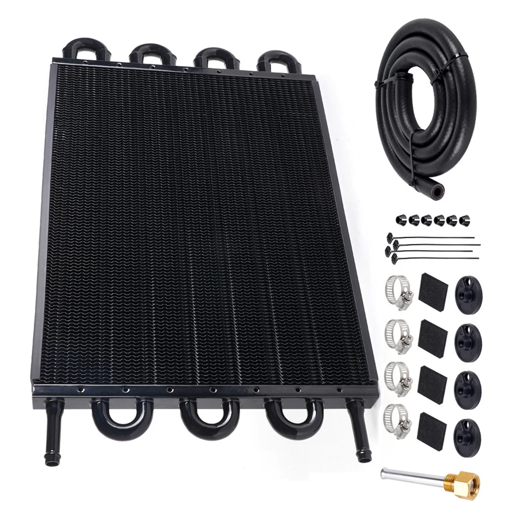 

8-рядный алюминиевый масляный радиатор (комплект) для автомобиля, для автоматической и механической трансмиссии, замена радиатора переднего бампера