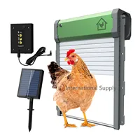 Automatic Chicken Coop Door Solar Powered Aluminum Alloy Chicken Door with Timer / Light Sensor / Remote Control / Manual Mode