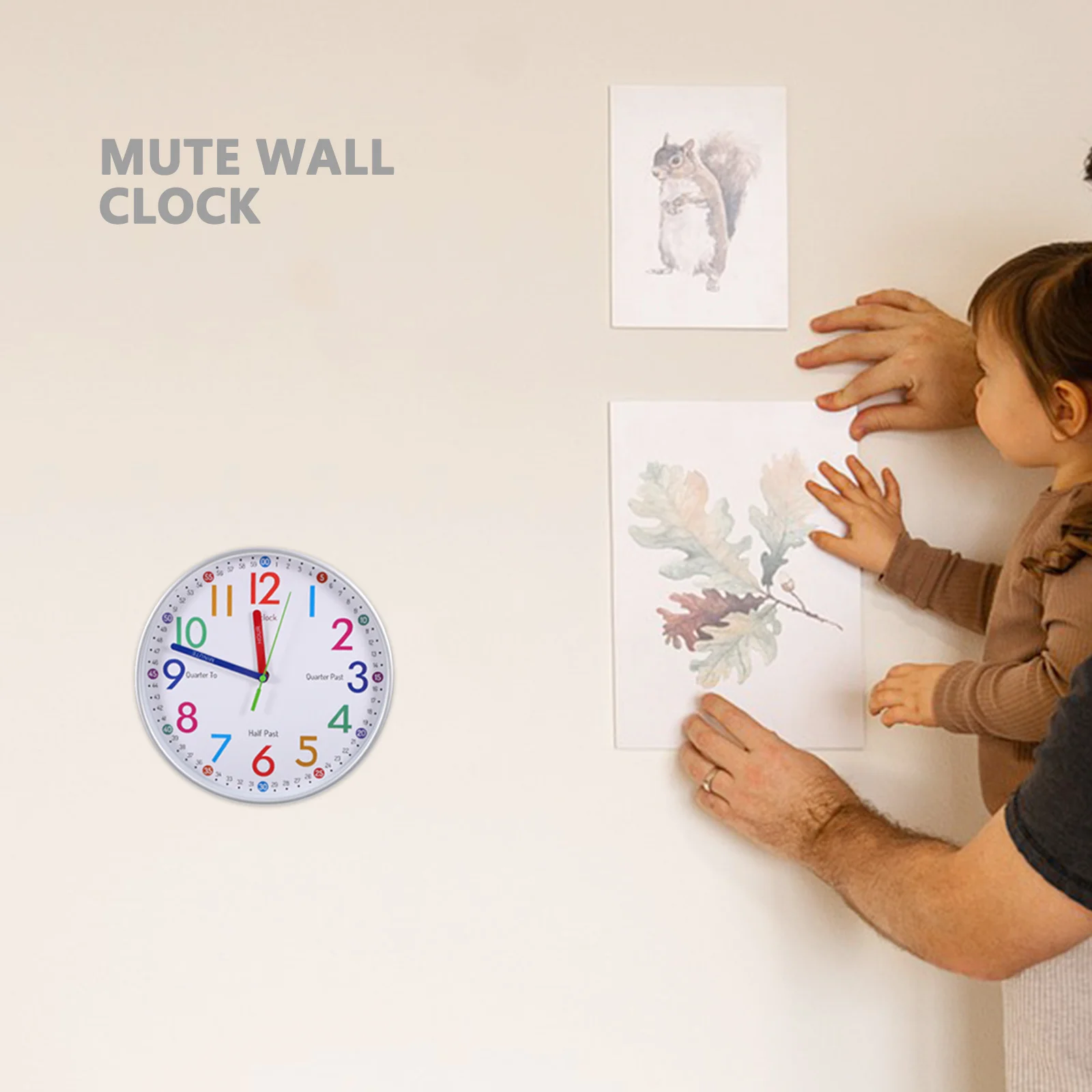 

Non Ticking Mute Wall Clock Operated for Living Room Bedroom Silent Decorative Simple Style Round Wall Clock