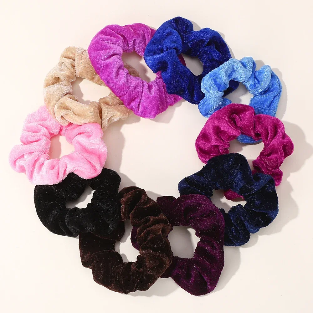

240Pcs/lot Scrunchies Hair Rope Women Velvet Random Color Tie Dye Ponytail Holder Headwear Elastic Ties Bands Set Wholesale