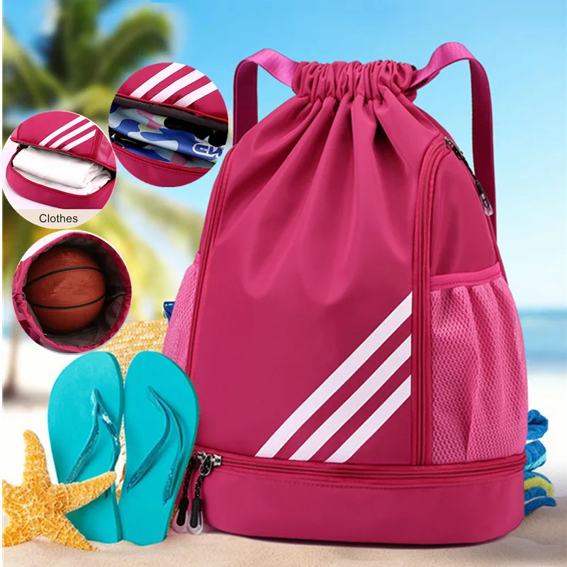 Drawstring Fitness Backpack para homens e mulheres, Esportes, Natação, Sapatos de futebol, Basquete, Treinamento, Ginásio Bags, Grande, Venda