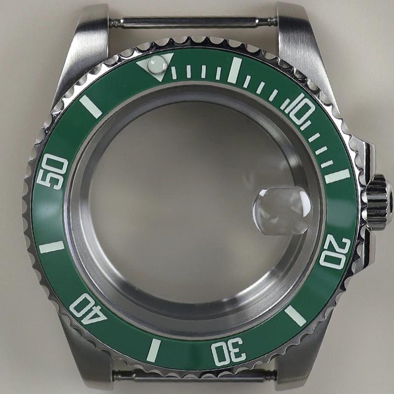 

40mm Replacement Watch Case Green Ceramic Bezel Sapphire For SUB Seiko NH35 NH36 8215 2824 Movement 28.5mm Dial 100M Waterproof