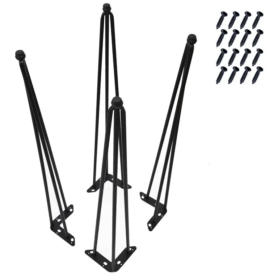 

Металлические ножки-шпильки для стола, 30 дюймов, для мебели, кофейных и обеденных столов, промышленные, комплект из 4 штук с винтами, регулируемые