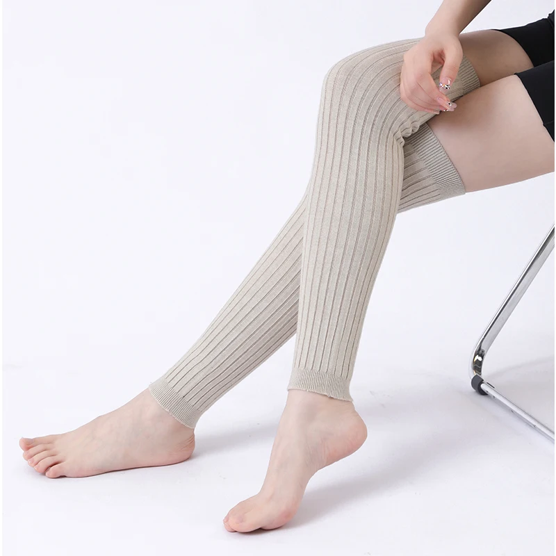 Chauffe-jambes au-dessus du genou pour femmes, chaussettes sexy, protège-jambes doux et chauds, chaussettes longues d'hiver avec talons hauts évidés