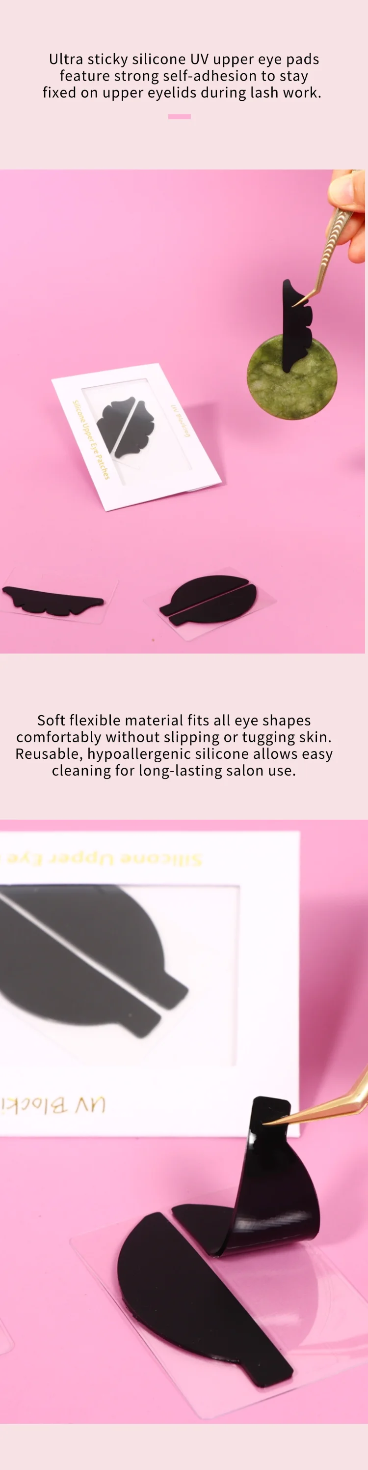 RISI Wimpern-Silikon-UV-Schutzpads: Schwarze UV-Schutzpads für Wimpernverlängerungen, Augengel-Pads, schwarze Augenpads, UV-Augenpads, Patches – Detail 4