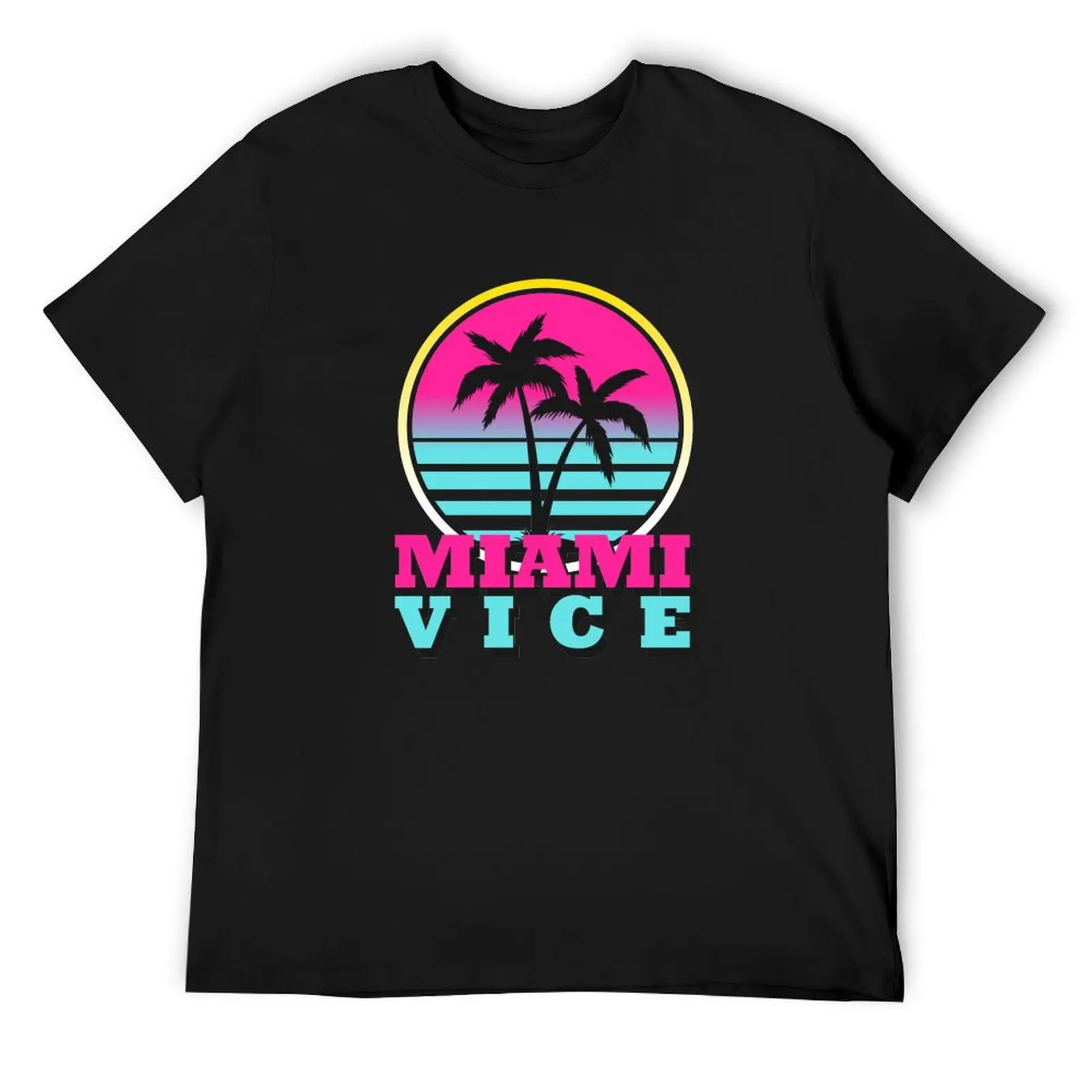 

Miami Vice Beach sunset T-Shirt blue archive quick drying Men's cotton t-shirt