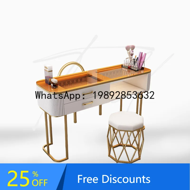 CZ Internet Celebrity Nail Table and Chair Set Single Double Marble Makeup Manicure Table Simple Nail Special Table