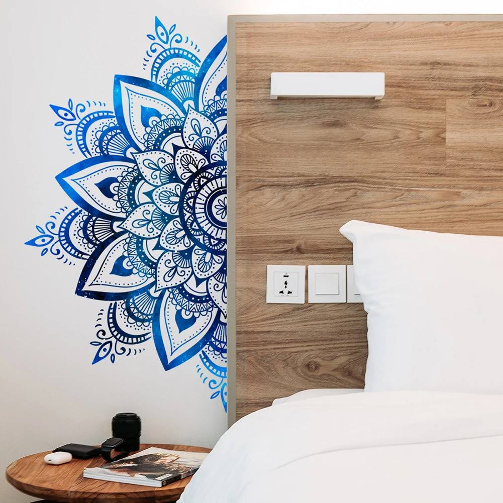 Mandala Lotus PVC Naklejka ścienna Eid Mubarak Lotus Flower Datura Zen Naklejki dekoracyjne Naklejka 30x90cm Dekoracja ścienna do domu — zdjęcie 3