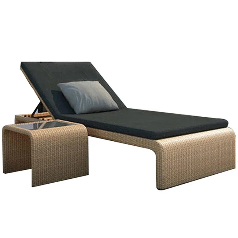 

Outdoor Pool Lounger, Rattan Waterproof Sunscreen Beach Chair, Courtyard Garden, Balcony, Relaxation, Open-air Outdoor Reclining