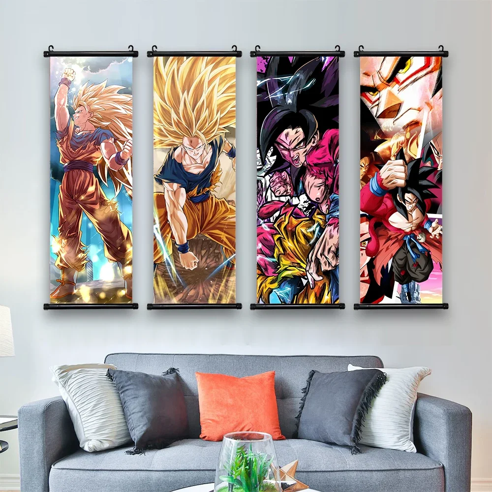 Kakarotto Dragon Ball Anime Poster Son Goku Home Decor Hanging Scrolls Painting Trunks Wall Art Bardock Picture Zarbon Wallpaper