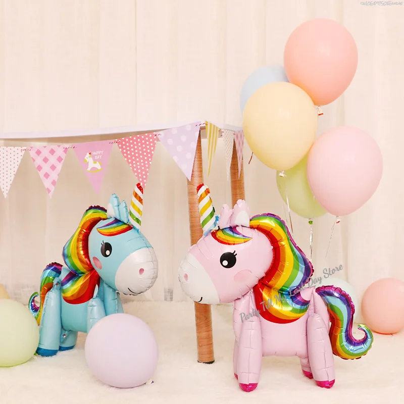 Unicorn Theme Birthday Balloons Party Decoration Rainbow Foil Number Balloon Birthday Party Decor Kids Gift Baby Shower Globos