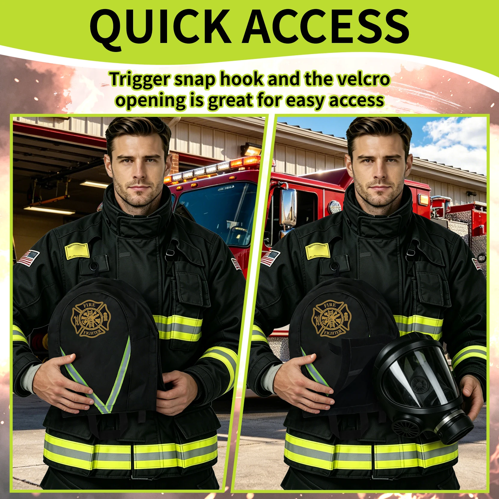Firefighter Mask Bag Fireman SCBA Air Respirator Tool Storage Bag