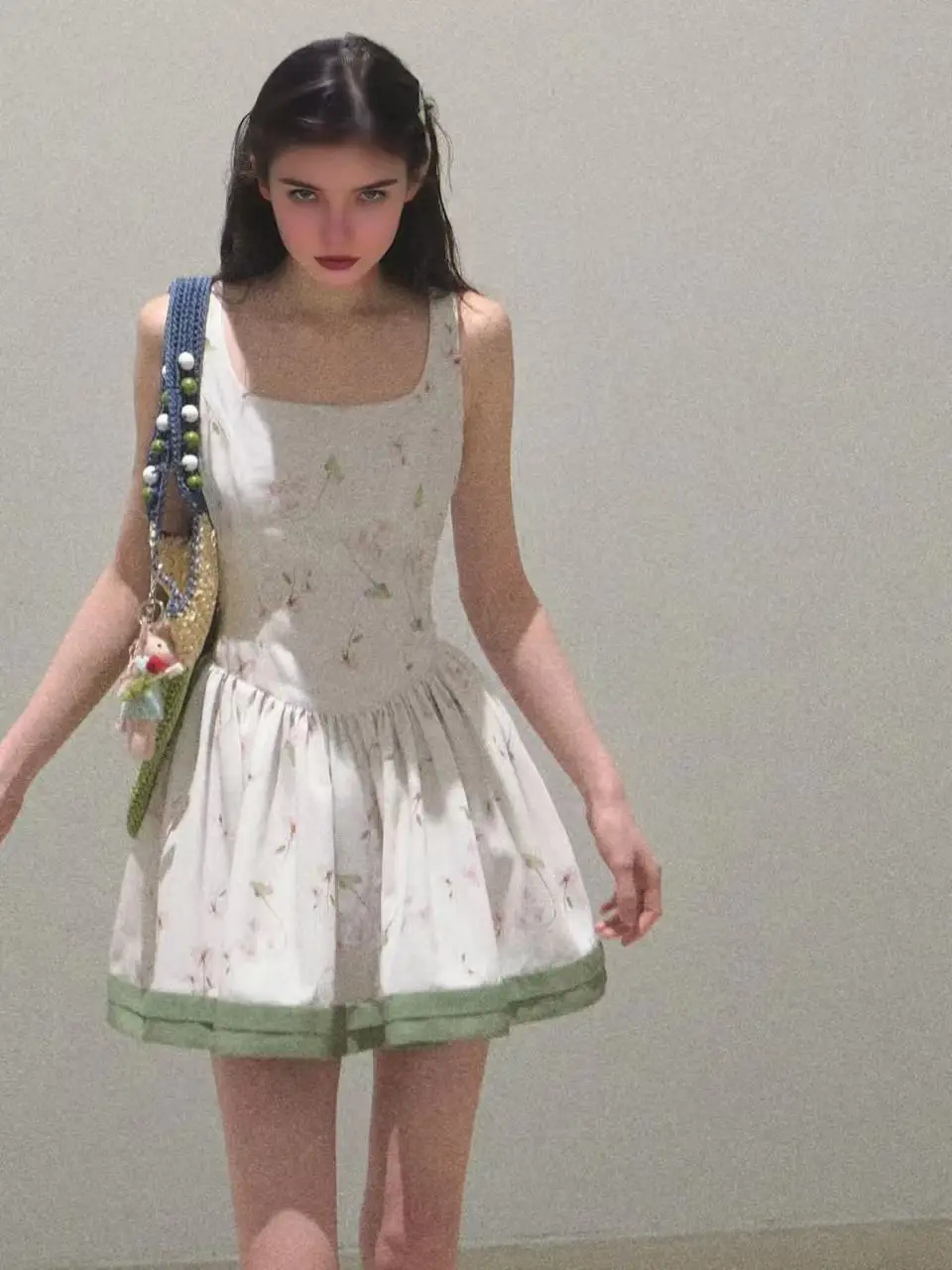 A Sleeveless White Floral Print Dress with A Petite Country Style for Children in 2025 Is A Popular Hit This Year