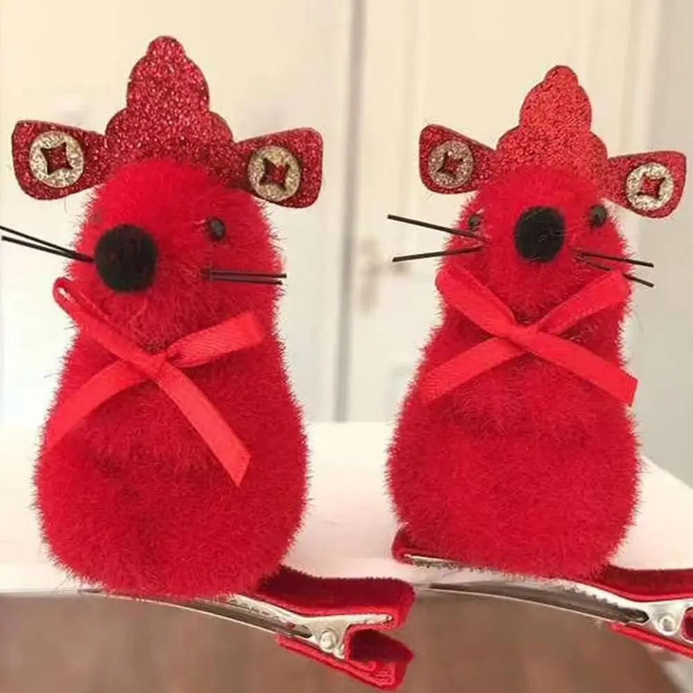 คลิปหนีบผมรูปเป็ด3D รูปสัตว์ผ้ากำมะหยี่ขนเป็ดสีเหลืองขนาดเล็กมีตะขอเกี่ยวผมรูปการ์ตูนน่ารักฤดูใบไม้ผลิจำนวน10ชิ้น