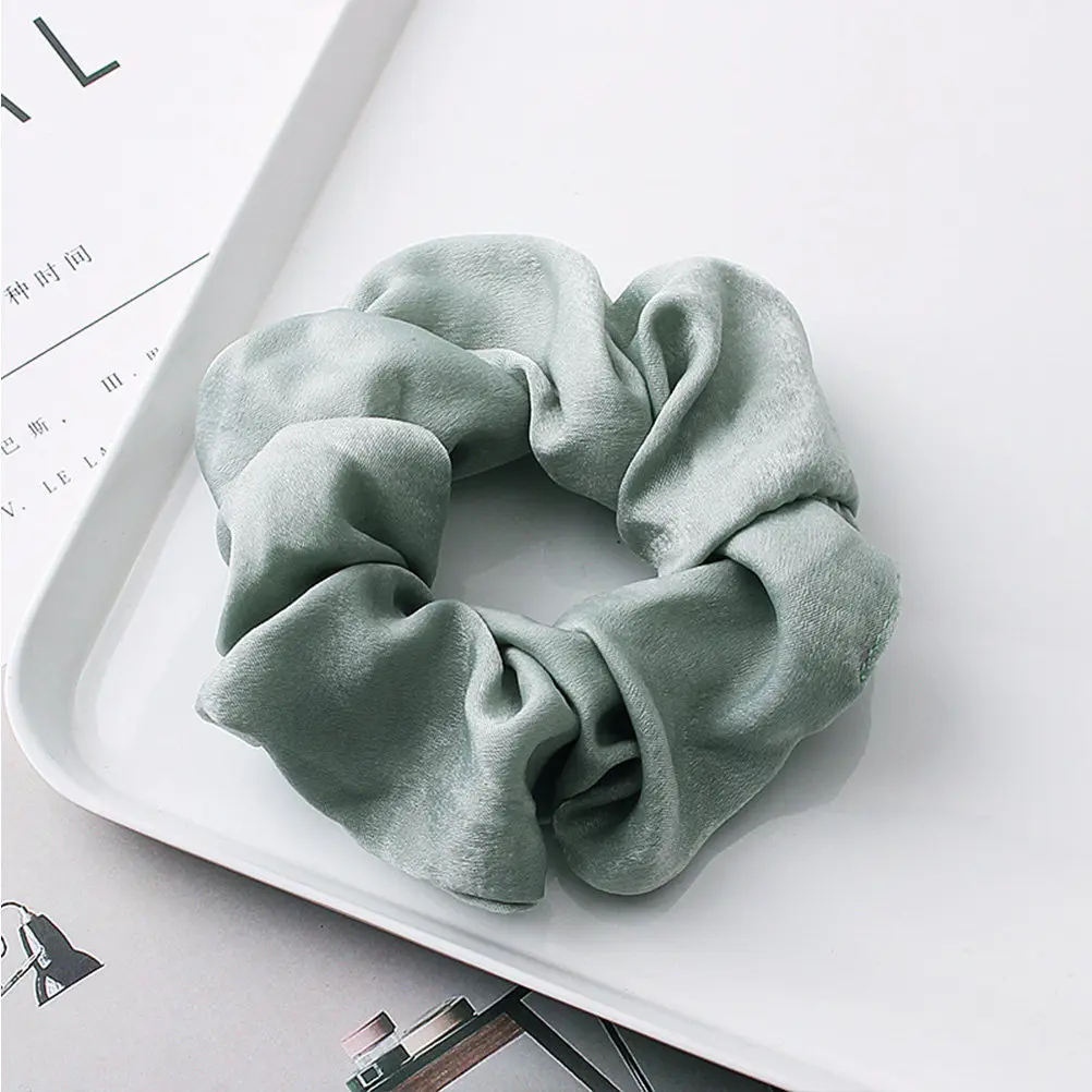 

9pcs Satin Scrunchies Elastic Ponytail Holders For Women Girls Soft Fabric Hair Rings Stylish Ropes Scrunchie Daily Wear Party