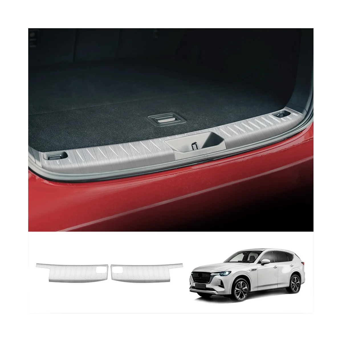 Car Rear Bumper Built-In Rear Guard Trunk Anti-Scratch Guard Car Accessories for CX60 2022 2023 Black